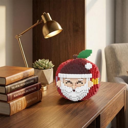SehrKlug 7.1" Christmas Apple Micro Building Blocks Set, Challenging DIY Model Kit for Adults, Ages 14+ - Collectible Home Decor - Relaxing Activity, Keep Busy, Gift Idea for Birthdays, Christmas - Thumbnail 2