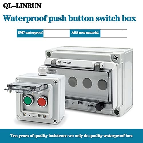 Emergency Stop Push Button Box IP67 22mm Momentary Red Green Yellow E-Stop 1NO 1NC 12V-380V with Cover - Thumbnail 4