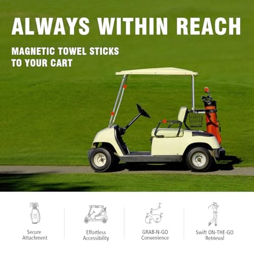 Dragon tiger Magnetic Golf Towel – 23.6"x15.7" Microfiber Waffle Weave with Magnet & Carabiner, Ultra Absorbent for Clubs, Bags & Carts (Navy) - Thumbnail 6