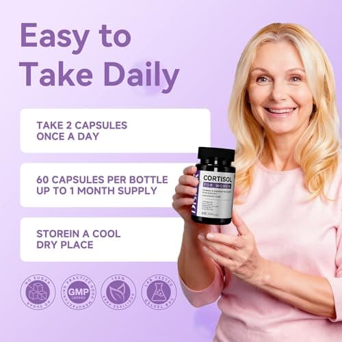 Dismok Cortisol Supplements for Women, Adrenal Support, 12-in-1 Ashwagandha Supplements, Supports Abdominal Detox, Reduces Stress & Anxiety, Promotes Calm & Restful Sleep, Third-Party Lab Tested - Thumbnail 5