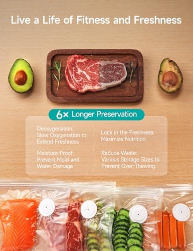 HiCOZY Vacuum Sealer for Food with Visible Water Tank, Powerful Compact Handheld Vacuum Sealer Machine with LED Battery Display, 30 BPA-Free and Reusable Bags, Green - Thumbnail 4