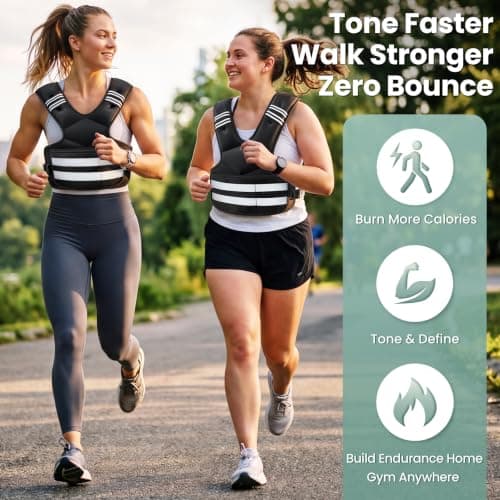 Adjustable Weighted Vest, 11-18lb Body Weight Vest for Women and Men with 6 Iron Sand Bags, Reflective Stripes and Phone Pocket for Running, Walking, Workouts - Thumbnail 2