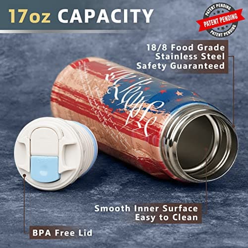 Funslive We the People American Flag, 250 Anniversary USA 17 oz Bullet Tumblers -Fishing Hunting Camping Mens Gifts Ideas - Gift for Dad Who Have Everything - Easter Birthday Gifts for Men 2026 - Thumbnail 5
