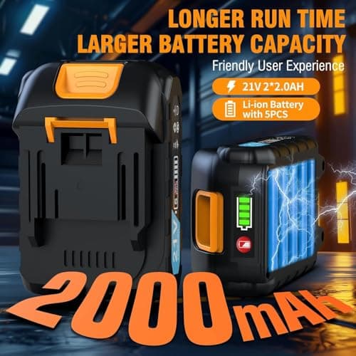 Protmex 3/8'' Cordless Ratchet Wrench, 60FT-LBS (80N.m) Electric Ratchet with 21V 2 X 2.0Ah Battery, 400 RPM Chargeable Power Ratchet Driver Set with 8 Sockets,1/4 Adaptor, 3" Extension Bar - Thumbnail 3