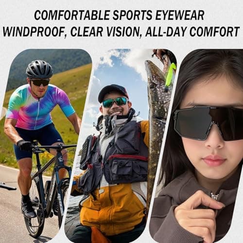 ActHose Cycling Running Sunglasses Polarized Sports Sunglass TR90 Hiking Baseball Softball Glasses UV400 Protection for Men Women White Frame Gold Lenses - Thumbnail 6