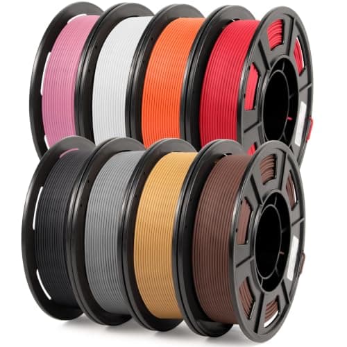 IEMAI 250g Matte PETG Filament 1.75mm Bundle, Smooth Matte Finish 3D Printer Filament 250g Spool 8 Rolls (Total 2kg) Black+White+Red+Orange+Wood+Pink+Gray+Brown - Image 1