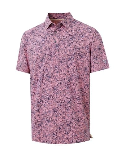 M MAELREG Mens Golf Shirts Short Sleeve Pattern Moisture Wicking Quick Dry Collared Athletic Mens Golf Polo Shirt - Image 1