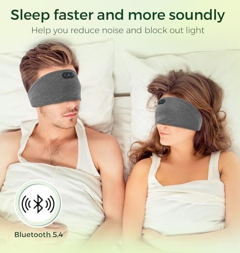ZHENYEMEI Bamboo Cotton Sleep Headphones,Ultra-Soft Wireless Headband Bluetooth for Side Sleepers, with 14H Playtime & Bluetooth 6.0, 4-in-1 Music Sleep Earphones for Side Sleeping(Grey) - Thumbnail 6