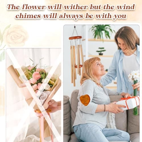 Gifts for Mom, Mom Birthday Gifts Wind Chimes 25.6", Garden Hanging Decor Gift Suitable for Moms from Daughter Son, Unique Mother Gift for Christmas, Valentines Day, Mothers Day, Patio Decoration - Thumbnail 3