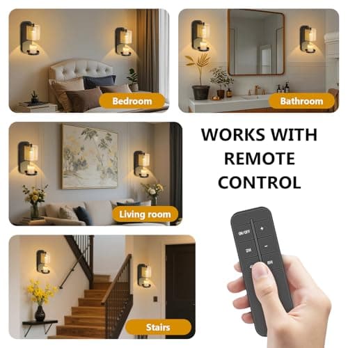 seenlast Wall Mounted Candle Warmer Lamp with Remote Control, Timer & Dimmer, Flameless Wax Melt Warmer for Jar Candles, Metal Wall Sconce for Home Fragrance & Decorative Lighting - Thumbnail 6