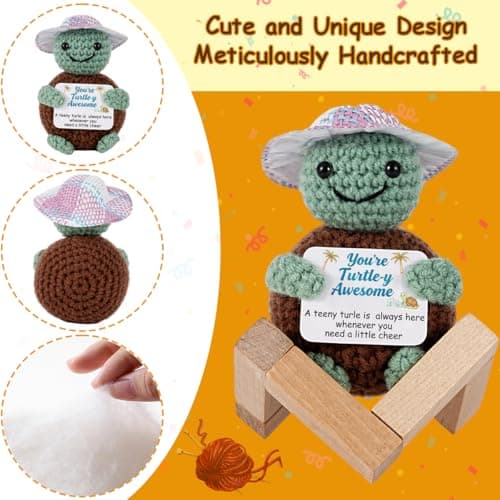 Gifts for Him Her, Positive Crochet Animals with Fragrance, Encouragement Gifts for Women Men, Emotional Support Crochet Gift, for Holidays Such as Mothers Day Fathers Day Birthdays Anniversary - Thumbnail 3