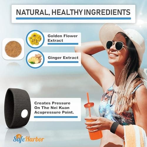 Sea Sickness Kit for Cruise | Motion Sickness Wristbands + Ginger Patches | Non Drowsy Nausea Relief for Adults, Kids | Alaska Cruise Essentials, Travel Kit for Car, Airplane | 2 Bands + 10 Patches - Thumbnail 6