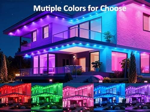 RGB Permanent Outdoor Lights, 500FT Smart LED Eaves Lights with APP & Remote Control, IP67 Waterproof Outdoor String Lights for Christmas, Halloween,Party, Garden, Patio, House Decor(2 Rolls of 250FT) - Thumbnail 6