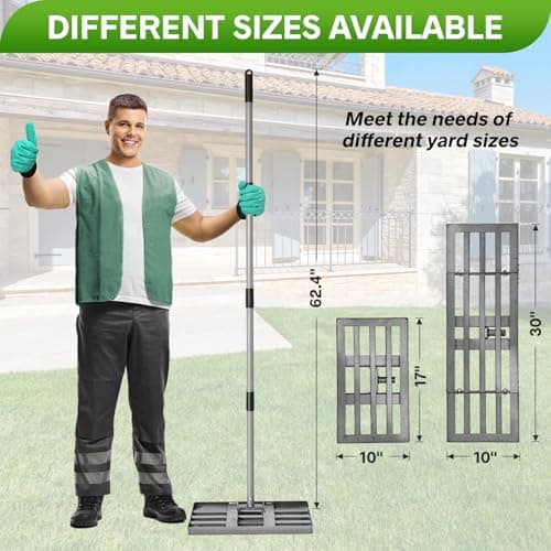 REAPALOT Lawn Leveling Rake, Lawn Leveler with Stainless Steel Long Handle, Heavy Duty Yard Level Tool for Leveling Soil, Sand Or Dirt Surfaces, Gardening Gloves Gift Included (17x10in) - Thumbnail 5