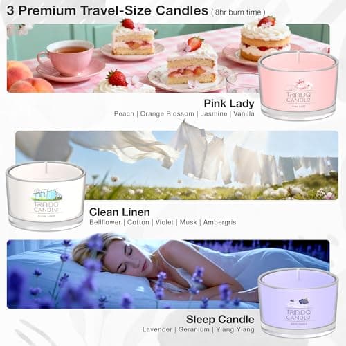 TRINIDa Scented Candles 120Hrs, Soy Candles for Home Scented, Aromatherapy Candle Set, Lavender Candle Gifts for Women Birthday - Thumbnail 3