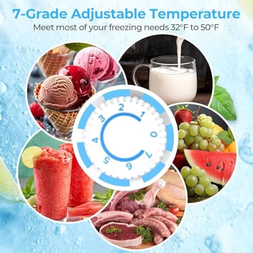 COWSAR 3.2 Cu.Ft Mini Fridge with Freezer, Reversible Door Compact Refrigerator with 7-Speed Thermostat, Small Fridge for Office Dorm, Upright Freezer Style (STEEL) - Thumbnail 4