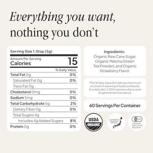 Morning Made 10.6 oz Strawberry Ceremonial Grade Matcha Powder - 60 Servings, Sweetened, USDA Organic - Premium Japanese Green Tea in Resealable Tin - Rich in Antioxidants and Energy Boosting - Thumbnail 2