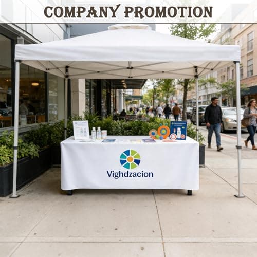 YOUYINYOU Shipping Next Day Custom Table Cloth with Logo Image Text 4/5/6/8/10FT for Business Tradeshow Events Company School Shop Other Important Events (108" L x 63" W) - Thumbnail 6