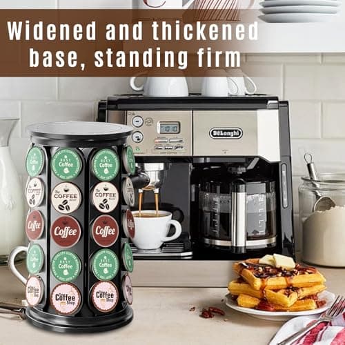 TOMSHUB K Cup Holder, Coffee Pod Storage Carousel Holder Organizer Compatible with 40 Keurig K-Cup Pods, Home or Office Kitchen Counter Organizer - Thumbnail 2