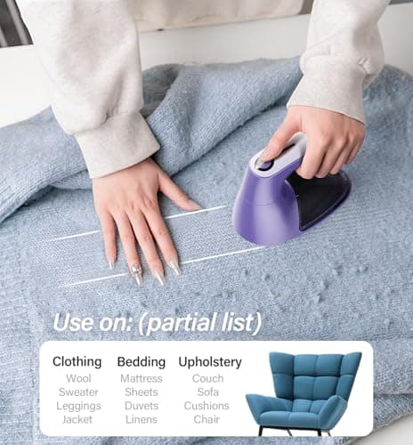 Bymore Fabric Shaver, Lint Shaver for Clothing Furniture Shaver, Sweater Defuzzer Pill Remover Shaver, Lint Remover for Clothing Fuzz-Dark Purple - Thumbnail 5