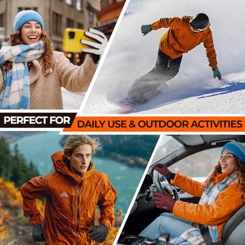 rivmount Winter Gloves 3M Warm Cold Weather Ski Snow for Men Women, Thermal Waterproof Touchscreen Windproof, Suitable for Running, Driving, Cycling, Hiking, Outdoor Sports, Daily Work - Thumbnail 6
