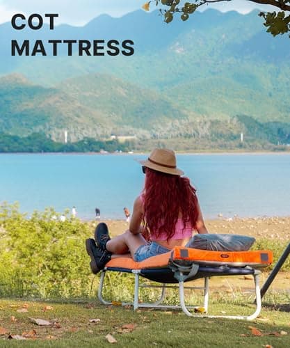 GAIALOOP 3 Inch Memory Foam Camping Mattress, Dual Layer Thick Sleeping Camp Pad for Car Tent Cot, Roll-Up Portable Glamping Floor Bed for Guests Sleepover[Single: 75 * 30 * 3"] - Thumbnail 3
