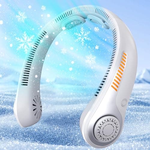 EYERZ Portable Neck Fan - Rechargeable Personal Fan with Neck Support, 5-Speed Quiet Lightweight Long Lasting Neck Fan, Fathers Day, Mothers Day Gifts, Full Surround Cooling for Travel, Hot Flashes - Image 1