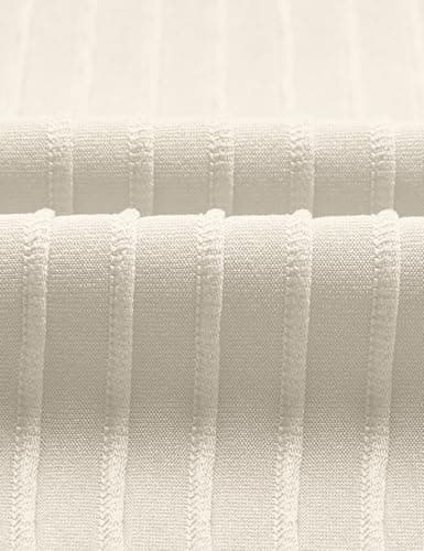 JUSTFASHIONNOW Short Sleeve Blouses for Women Business Casual Shirts Crew Work Tops Neck Basic Tees Textured Cute Office Outfits(Cream,XXL) - Thumbnail 3