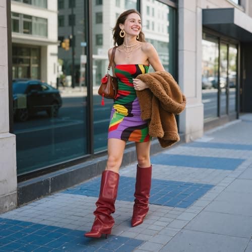 COMFITORIA Womens Knee High Boots, Fold Over Shark Boots Stiletto Heels Slouchy Long Boot Pointed Toe Thigh High Dress Shoes Sexy Fashion Tall Boot for Women with Zipper - Thumbnail 3
