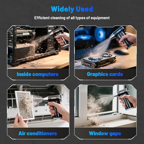 EXTOLINK L8 Compressed Air Duster 180,000 RPM 4-Speed Electric with TurboJet Mode, 8000mAh Battery & Cleaning Kit, for Desktop, PC, Keyboard, Laptop, Car, Home - Thumbnail 6