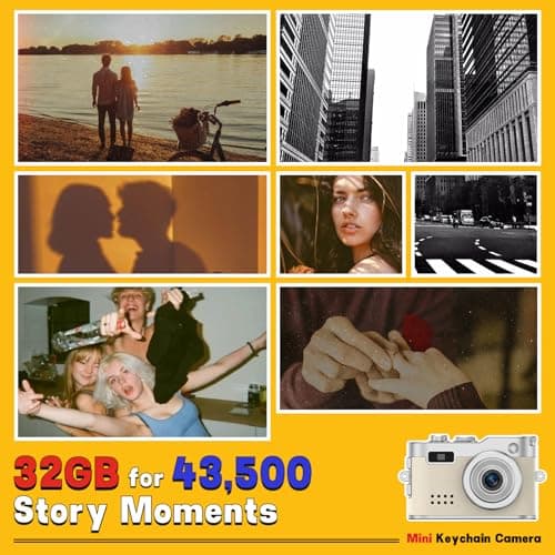 Mini Keychain Camera, 1080P & 2MP Retro Aesthetic, 32GB Memory, Pocket-Sized Vintage Camera, Bag Charm, Birthday Gift - Thumbnail 2