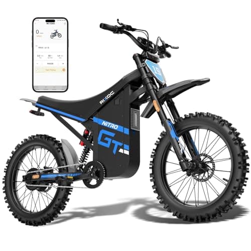 RIXOC GT19 Electric Dirt Bike, Peak 3000W,39MPH,52V 31.2Ah Removable Battery,62Mile Electric Motorcycle,19" Off-Road Tire Ebike,4-Piston Hydraulic Brake, Electric Bike for Teens and Adult (Blue) - Image 1