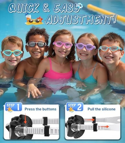 HIGAHY Swim Goggles for Kids 6-14, Anti-Fog UV Protection Clear Swimming Goggles, Leakproof Pool Swim Goggles for Boys Girls (Blackwhite - Clear Lens) - Thumbnail 6
