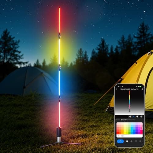 Camping Lights Rechargeable, 16 Million Colors, Smart RGB Camping Light, 2.97lb Cordless Portable Light Camping, 53" Foldable Tent Lights for Camping, Hiking, Picnics, Emergencies and Power Outages. - Image 1