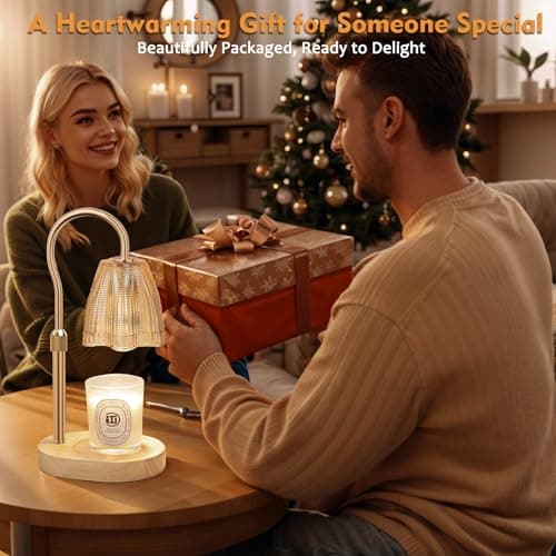 Honvinor Candle Warmer Lamp with Timer & Dimmer, Candle Warmer Height Adjustable, Fits All Jar Scented Candles, Candle Lamp with 3 Bulbs, Charming Gift Box with Ribbon for Gifting - Thumbnail 5
