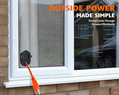 Window Screen Pass Through Attachment - Bring Inside Power Outside, for 1/3"-4/5" Cables or Hoses, Fits on Any Standard Window Screen, Insect and Dust Proof, for Rv, Pet Cameras, Various LED Lights - Thumbnail 2