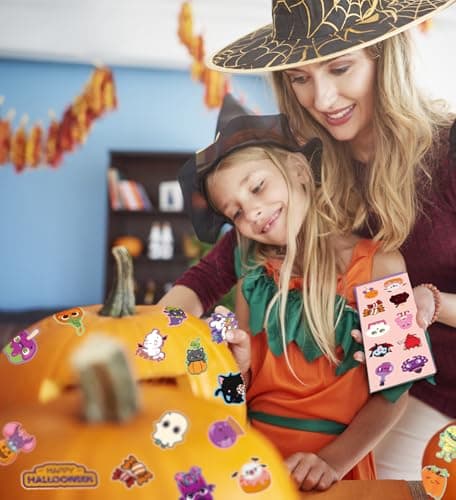 HSHFAMIIY Halloween Stickers - Halloween Party Favors - 40 Sheets 400Pcs Crafts Stickers for Kids - Kids Decorations Party Supplies Games Sticker for Boys Girls - Thumbnail 6