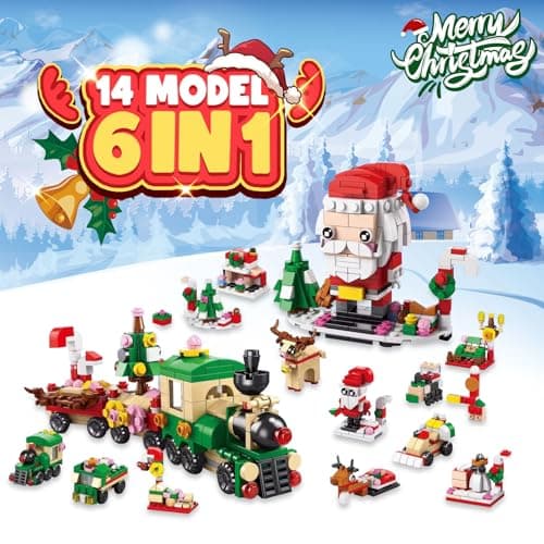 2025 Christmas Advent Calendar, 6 IN 1 Santa Claus Train Building Blocks, 12 Days Countdown Calendar Toy for Kids, Christmas Building Toys Party Favors, Kids Christma Gifts for Boys & Girls - Thumbnail 6