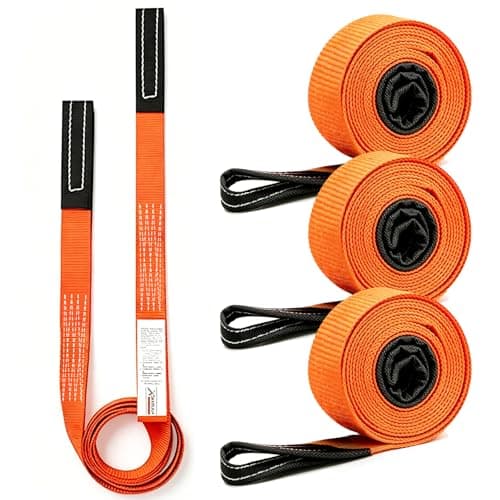 XSTRAP STANDARD 4PCS 1" x6.5ft Lifting Sling 1-Ply Red Web Strap, 2000 LBS Vertical (907 KG), 1600 LBS Choker (725 KG), 5:1 Safety Factor, Twist Eye Polyester Slings for Rigging Hoist Recovery Tree - Image 1
