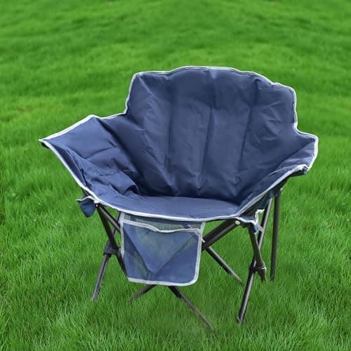 SUNNYFEEL Oversized Camping Chair Heavy Duty Folding Moon Chair Large Sofa Chair for Adults 500 LBS Portable Camp Lawn Chair with Storage Bag for Beach, Trip, Lawn, Outdoor Camp for Adults & Carry Bag - Thumbnail 4