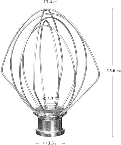 KITCHPOWER K45WW Wire Whip Attachment for Tilt-Head Stand Mixer for KitchenAid Stainless Steel Egg Cream Stirrer, Flour Cake Balloon Whisk - Thumbnail 3