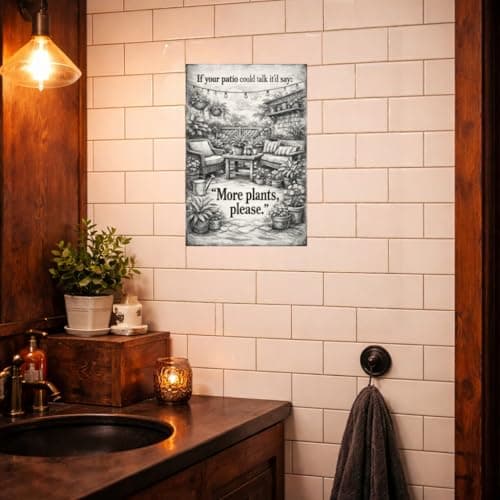 If Your Patio Could Talk It’d Say More Plants Please Vintage Garden Tin Sign Rustic Outdoor Porch Wall Decor Botanical Humor Artwork Metal Plaque for Backyard Balcony Sunroom Home Accent 8x12 Inch - Thumbnail 2