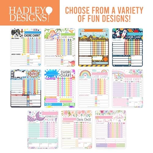 Hadley Designs Magnetic Chore Chart for Kids – Reward Chart for Kids, Dry Erase Responsibility Board for Children at Home, Fridge Behavior Tracker for Daily & Weekly Tasks, Mermaid Toddler Chore Board - Thumbnail 2