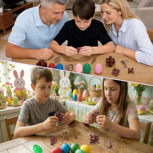 24 Pcs Brain Teaser Puzzles for Adults - Metal & Wooden 3D IQ Test Logic Game, Unlock Interlocking Brain Puzzle Toys for Teens Kids, Smart Educational Desk Toy for Mind Challenges - Thumbnail 5