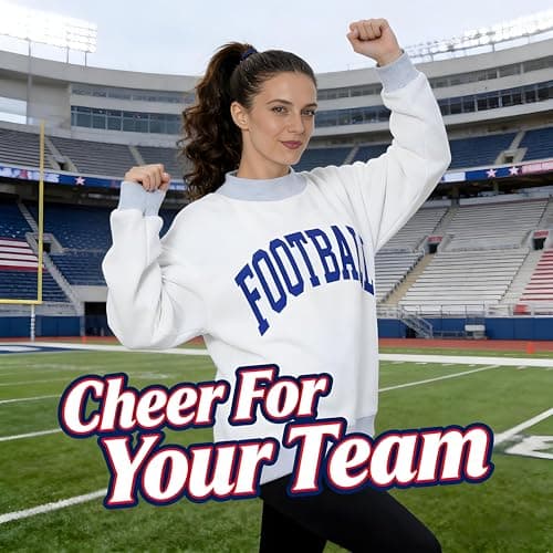 ROSLILY Personalized Reversible Mock Neck Sweatshirts Womens Oversized Pullover Custom College Team Mockneck Game Day Mock Neck Sweatshirt For Football Game Sports Lover College Student - Thumbnail 6