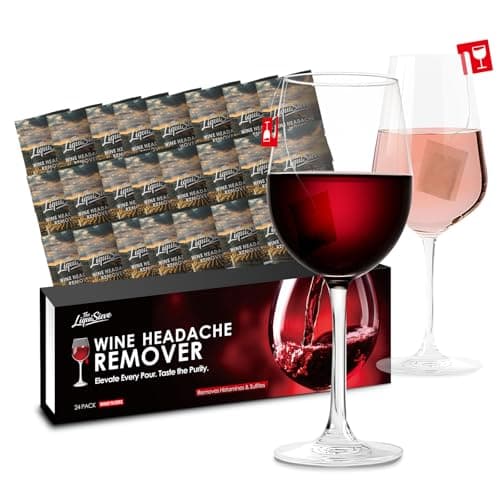 24 Packs (Red & White) Wine Filters, Wine Purifier to Remove Histamine, Sulfite and Tannin, Easy to Carry Wine Accessories Gifts for Wine Lover, Women & Men, for Parties, Home and Travel - Image 1