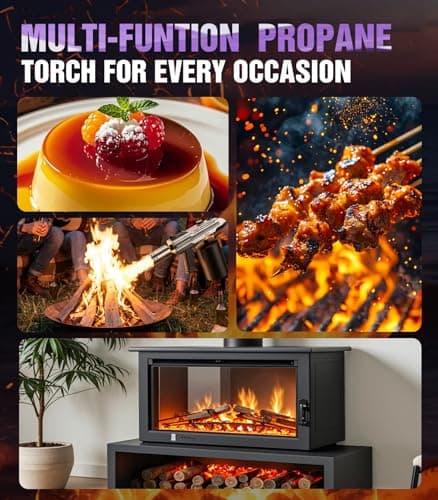Powerful Propane Torch Gun, Kitchen cooking Torch lighter with Adjustable Flame, Flame Thrower Gun Butane Torch for Searing Steak, BBQ, Campfire, Fireplace (Tank Not Included)(Graffiti) - Thumbnail 4
