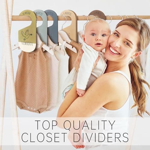 ITDYB Baby Closet Dividers for Clothes Organizer - Set of 8 Wooden Double-Sided Baby Clothes Size Dividers form Newborn to Toddler for Daily Gender-Neutral Baby Nursery Decor - Thumbnail 4