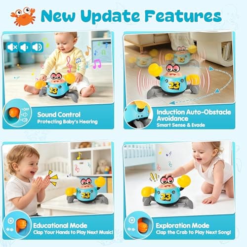 KETIEEE Crawling Crab Baby Toys 6-12 Months, Tummy Time Toys for Babies - Thumbnail 5