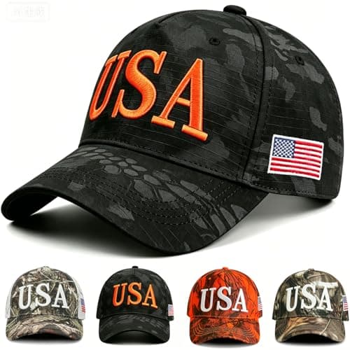 LELVK USA Hat – American Flag Baseball Cap Trucker Hat for Men & Women, Adjustable Breathable Patriotic Hat, Gift for Dad & Mom, 4th of July Accessories - Image 1